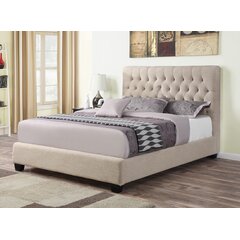 Elmina tufted solid wood and upholstered deals low profile platform bed red barrel studio